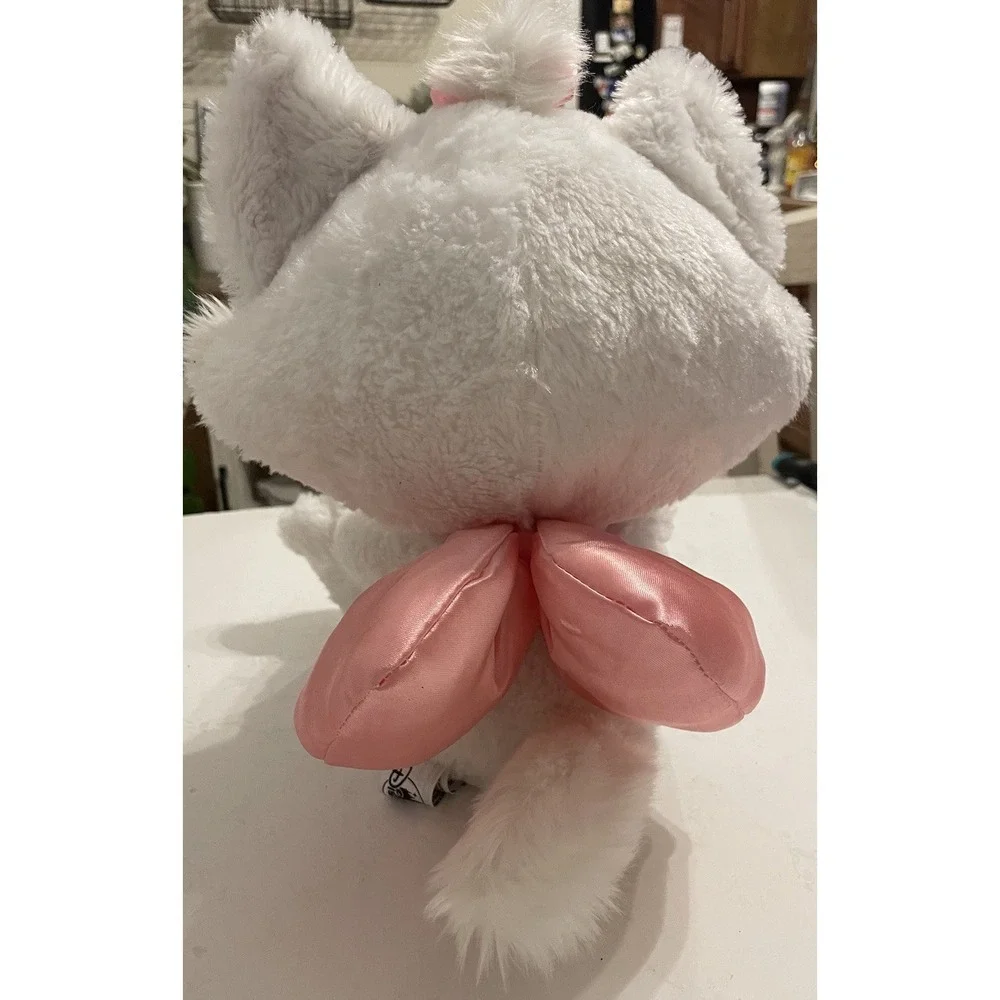 Disney Parks Aristocats Marie‎ Plush White Cat Pink Bows Big Feet Stuffed Animal